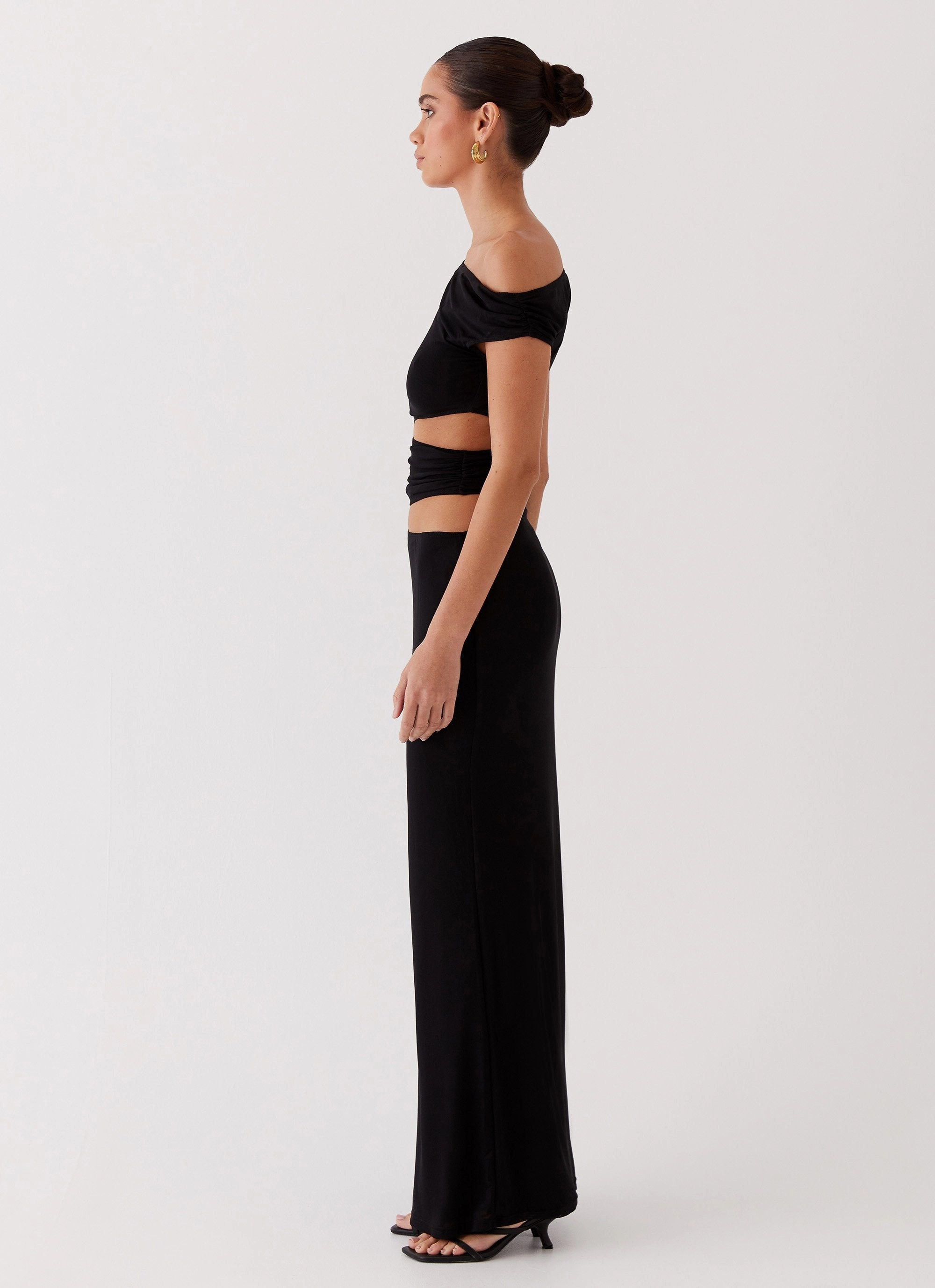 Relax Mode Margot One Shoulder Maxi Dress - Black