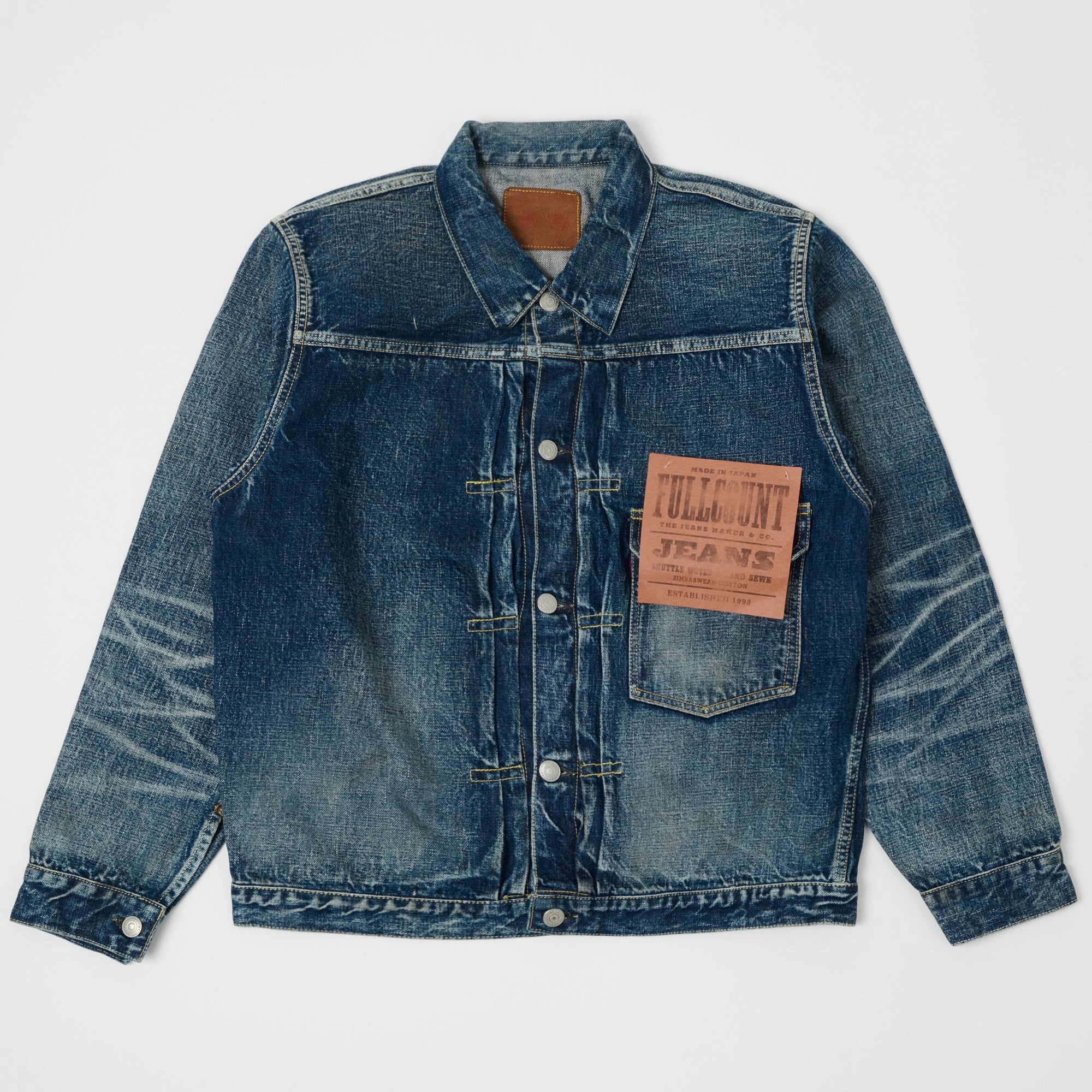 Full Count 2107 13.75oz Type I Denim Jacket - 'More Than Real' Wash Shrink Resistant Treatment