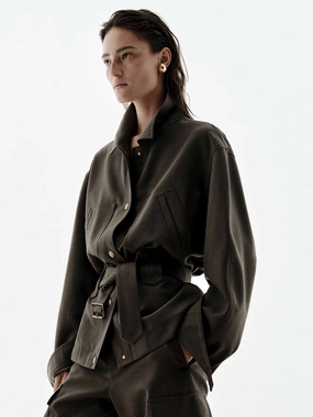 Thermoregulating Lining With Belt Wool Jacket