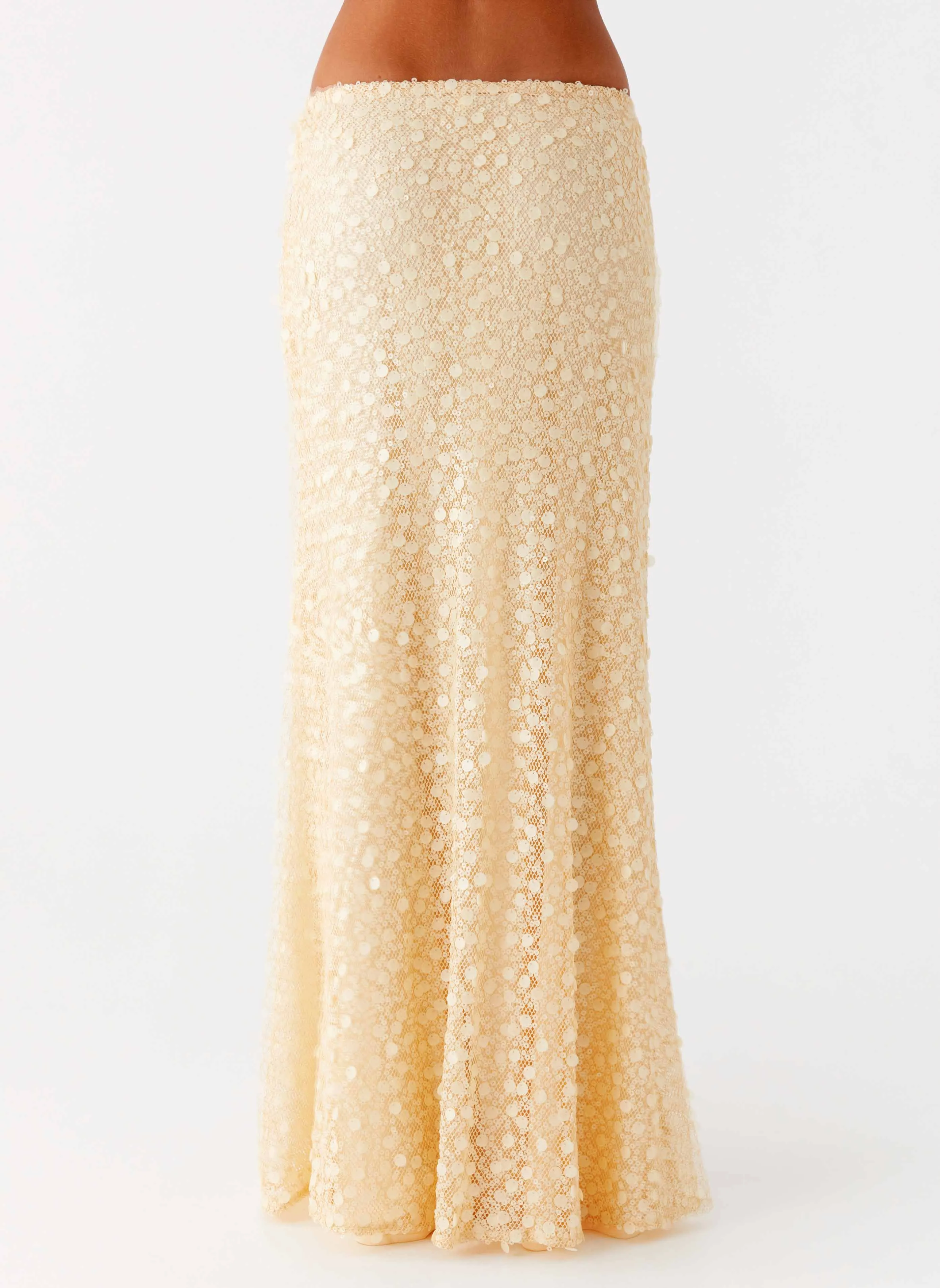 Quick Fit color block Honestly Sequin Maxi Skirt - Yellow