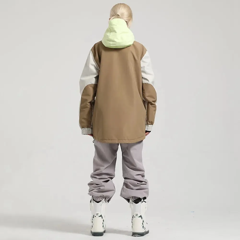 Hooded Snowboard Jacket & Overalls Pants