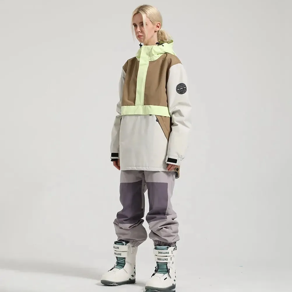 Hooded Snowboard Jacket & Overalls Pants