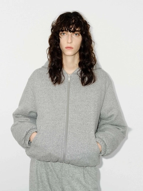 Hooded Quilted Down Jacket Gloss Free Texture