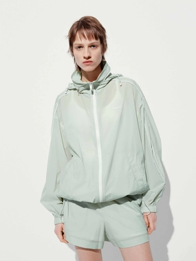 Two Tone Design Comfort Focused Design Hooded Zipper Loose Coat