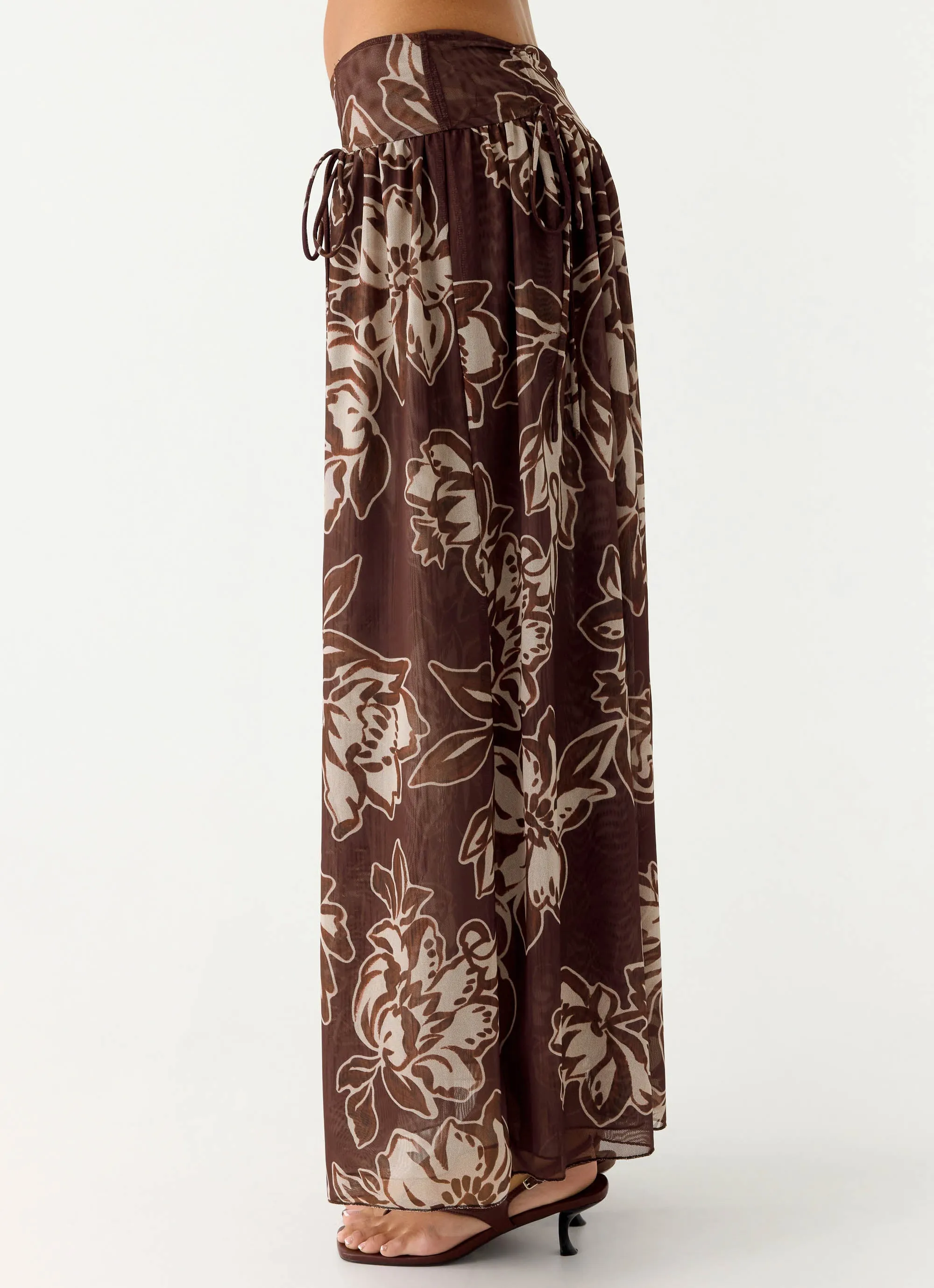Hot Like Me Maxi Skirt - Espresso Meadow Clean Outfit