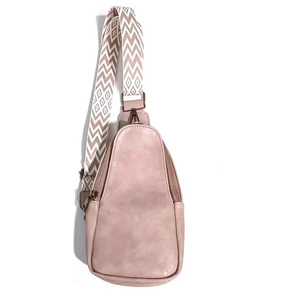 Hot vegan leather fanny packs with guitar strap