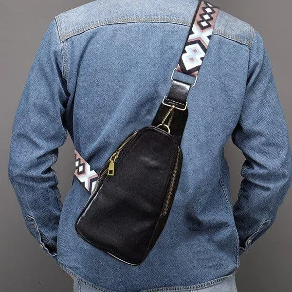 Hot vegan leather fanny packs with guitar strap