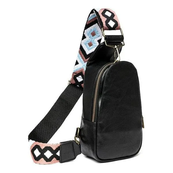 Hot vegan leather fanny packs with guitar strap
