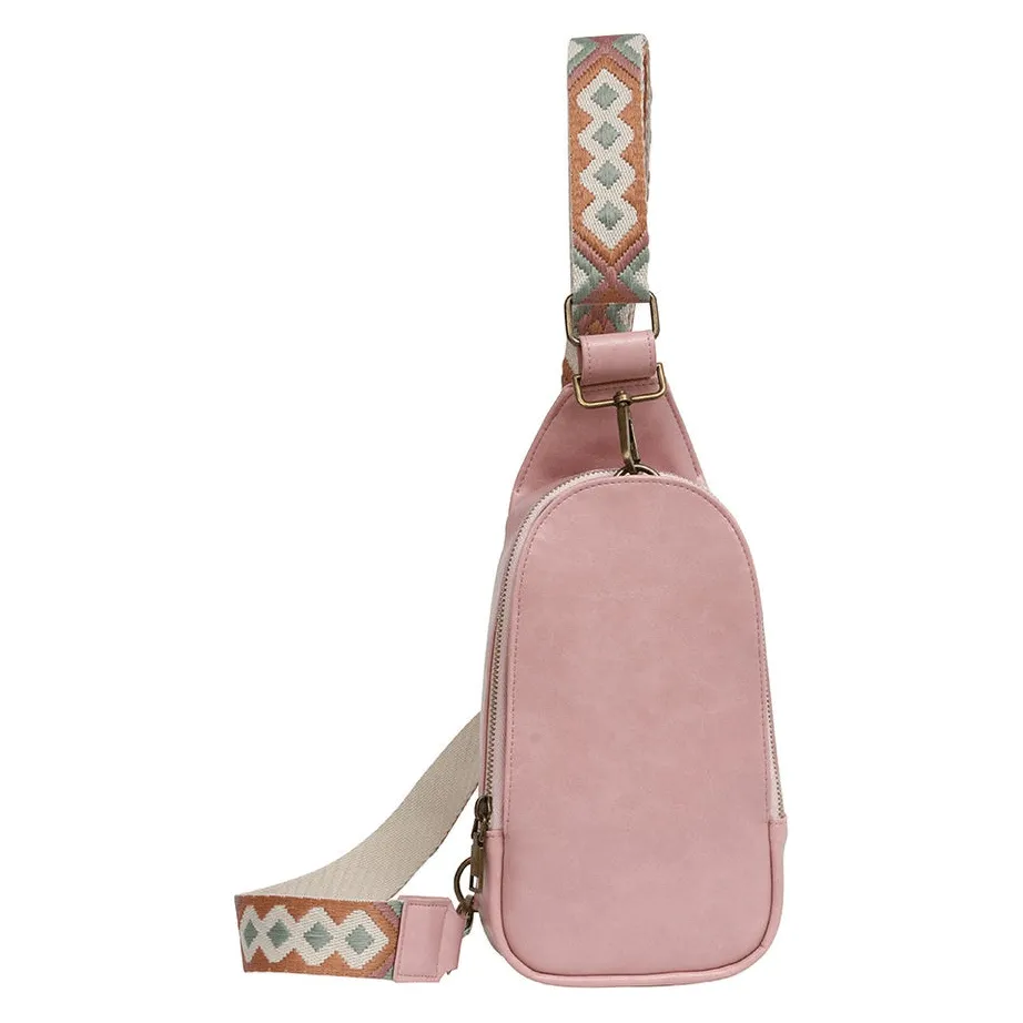Hot vegan leather fanny packs with guitar strap