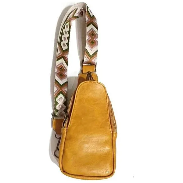 Hot vegan leather fanny packs with guitar strap