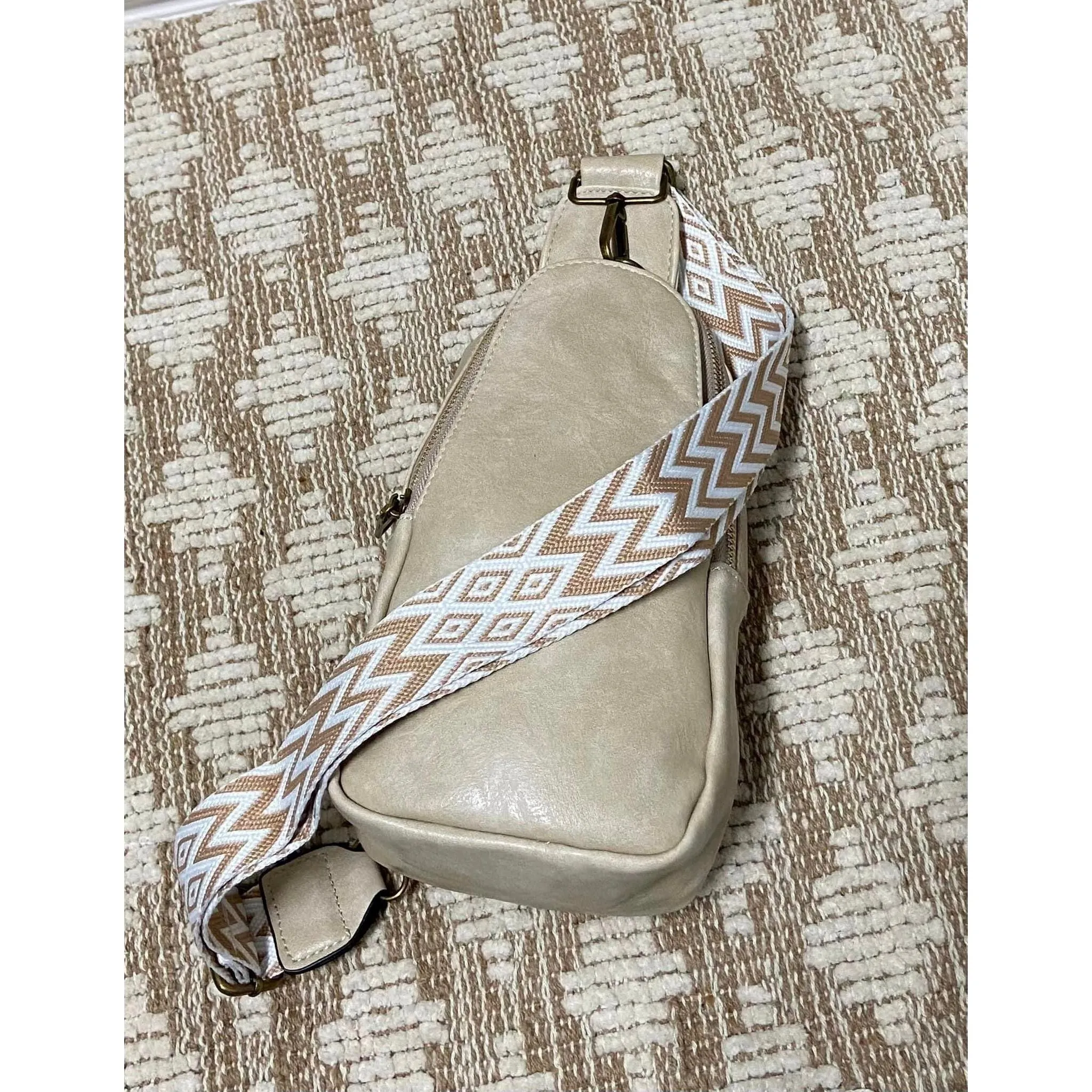 Hot vegan leather fanny packs with guitar strap