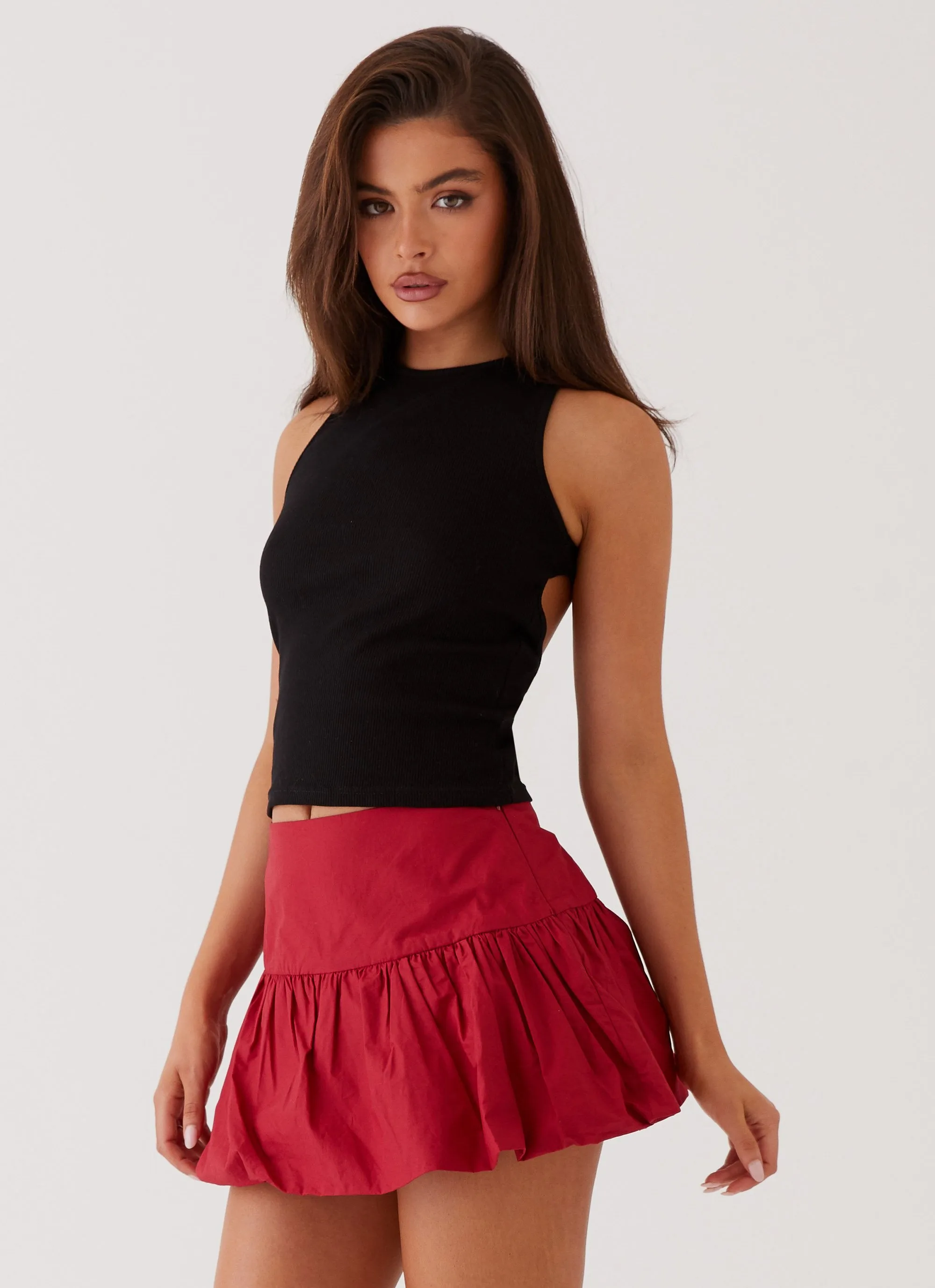 Seasonal special Hotel California Low Rise Mini Skirt - Red
