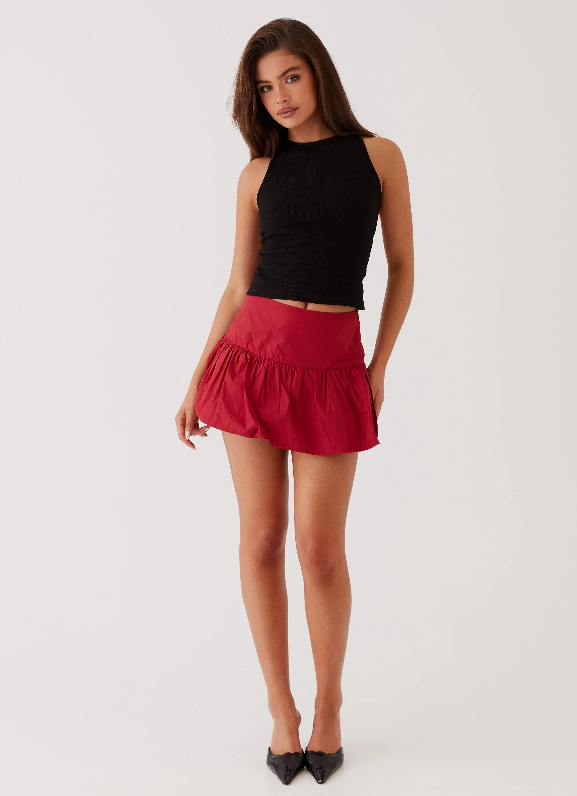 Hotel California Low Rise Mini Skirt - Red Earth Tones