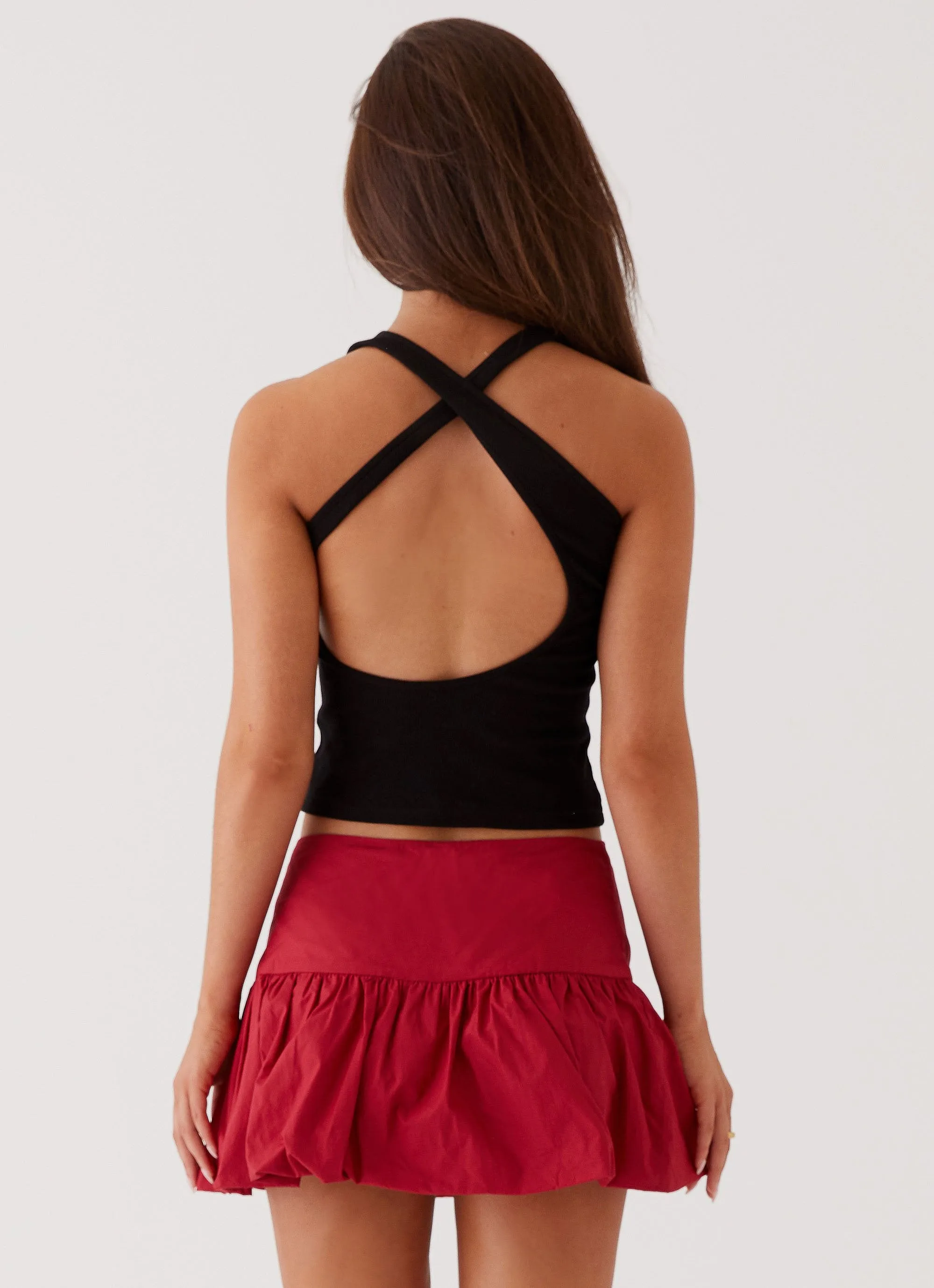 Hotel California Low Rise Mini Skirt - Red Day Wear