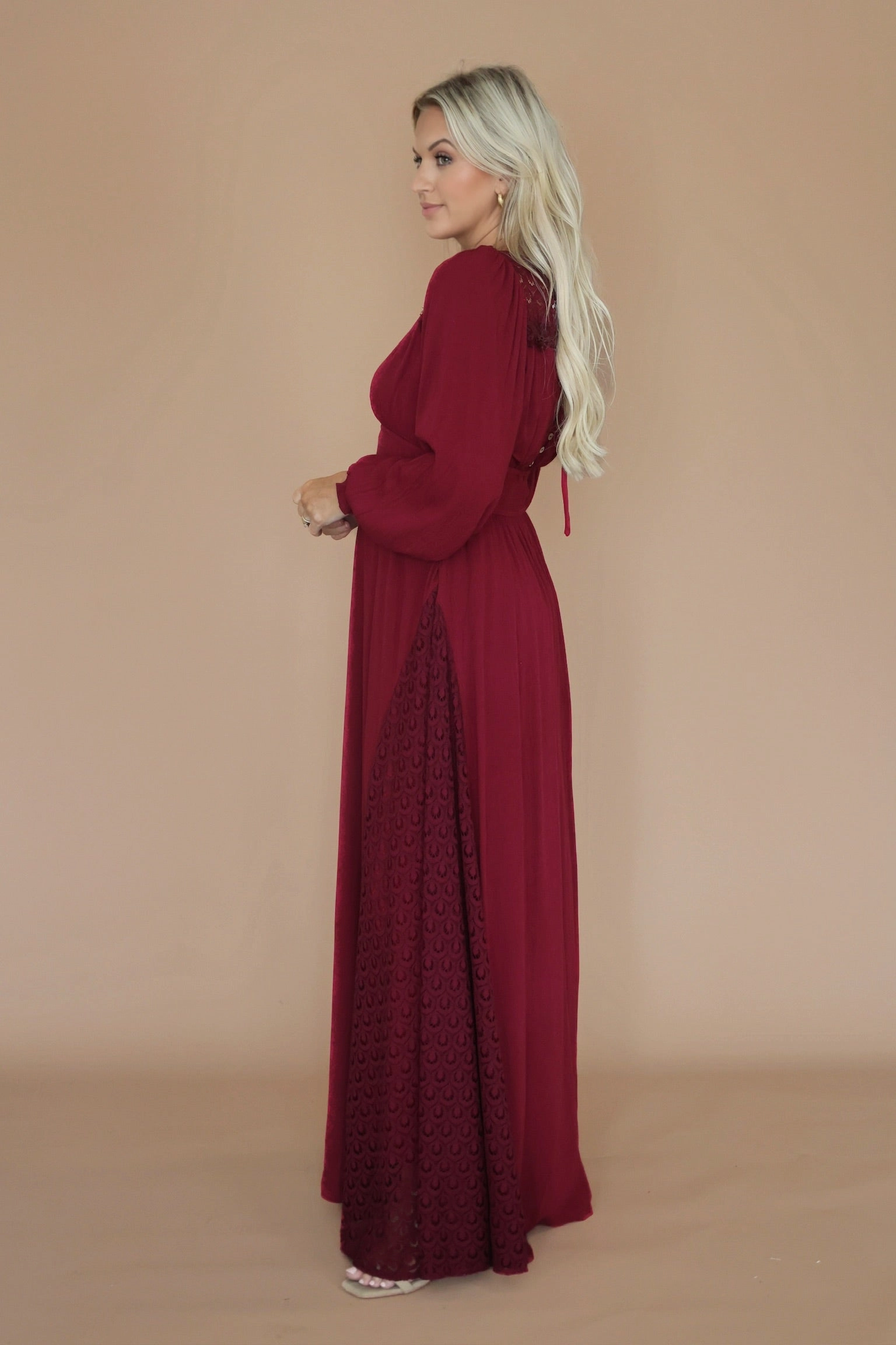 House of Cards Dress High Neck Design Curved Hem