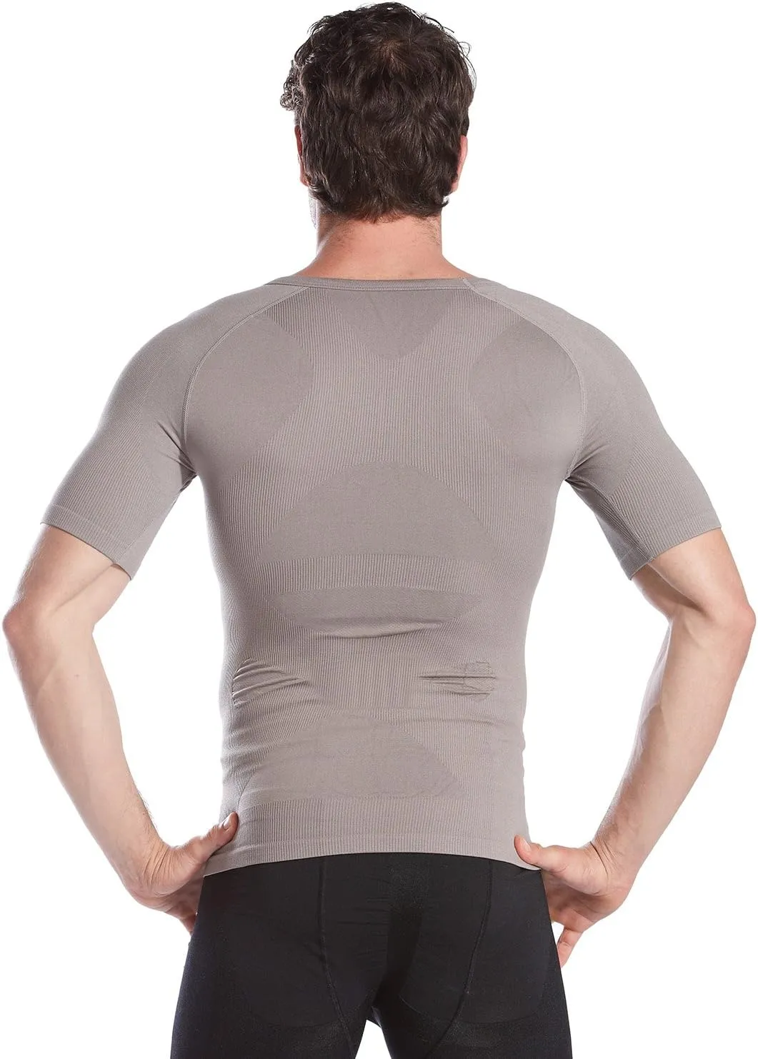 HTER Mens Slim and Tight Super Soft Compression & Slimming Shaper V-Neck Compression Shirt