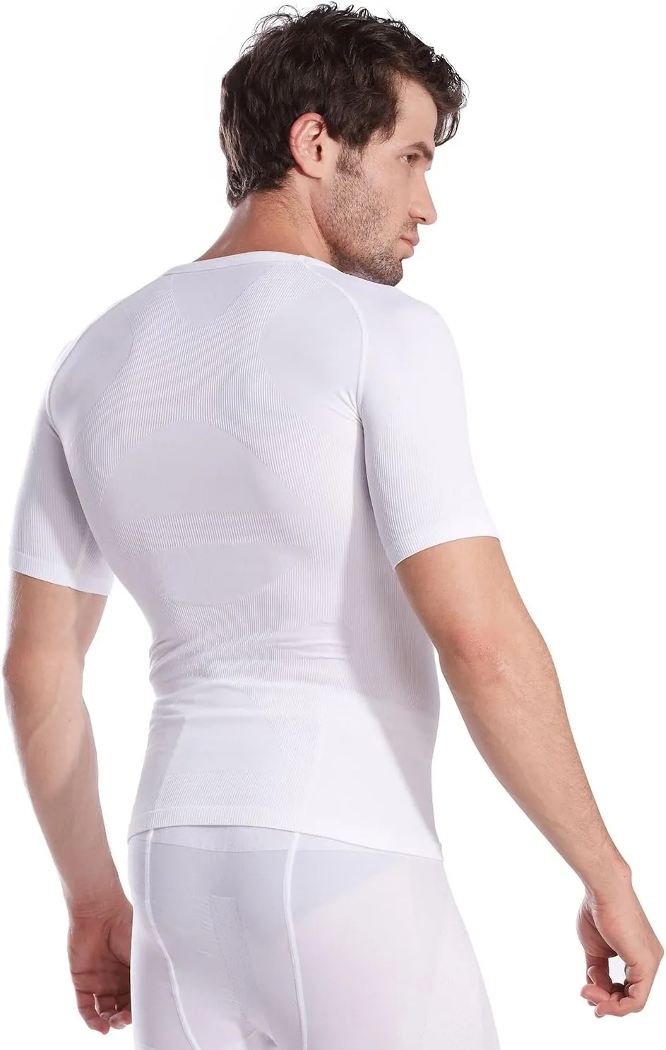 HTER Mens Slim and Tight Super Soft Compression & Slimming Shaper V-Neck Compression Shirt