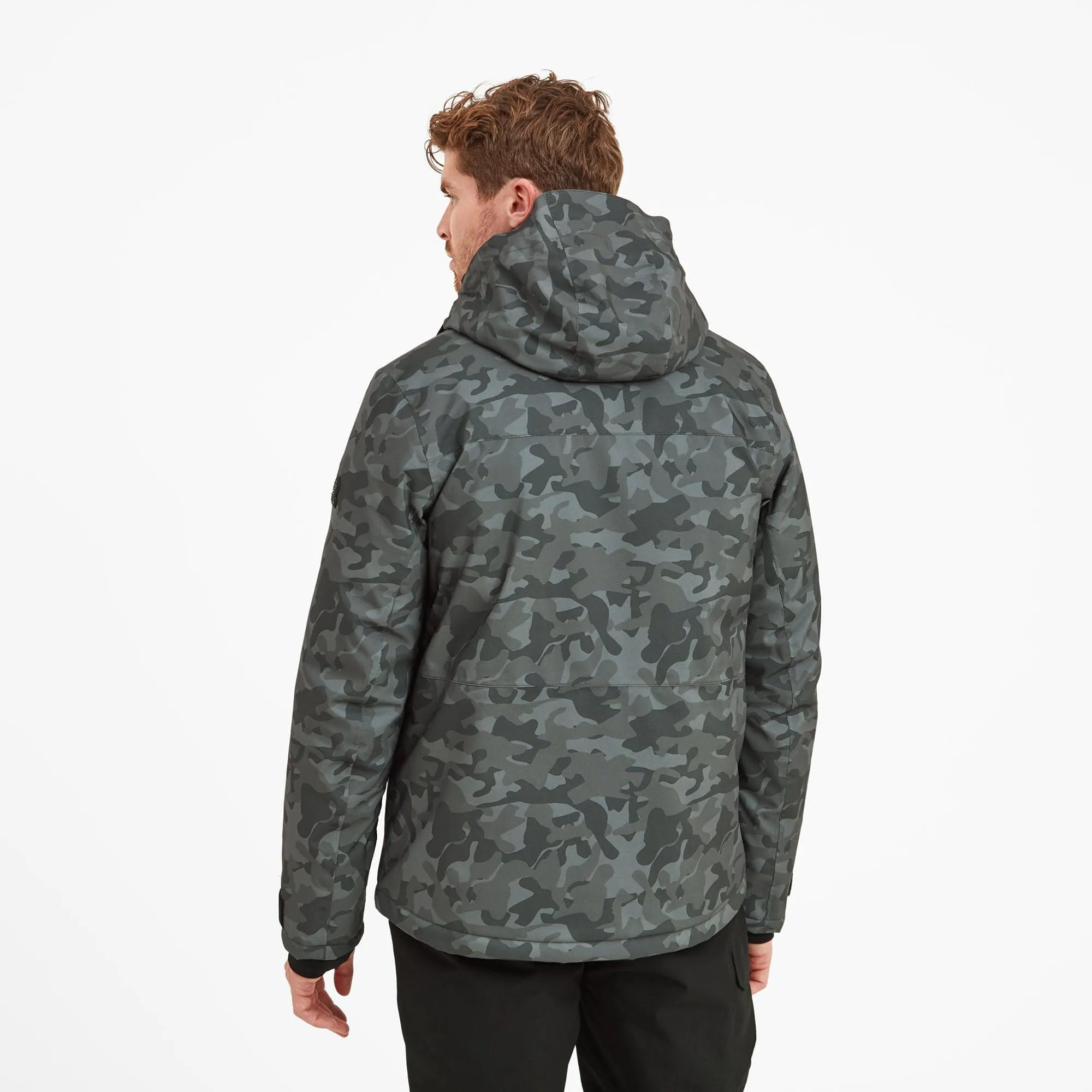 Hunsworth Mens Ski Jacket - Steel Grey Camo/Black
