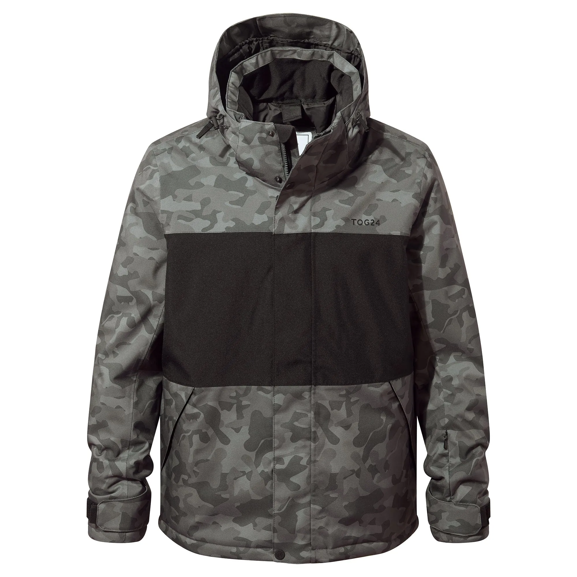 Hunsworth Mens Ski Jacket - Steel Grey Camo/Black