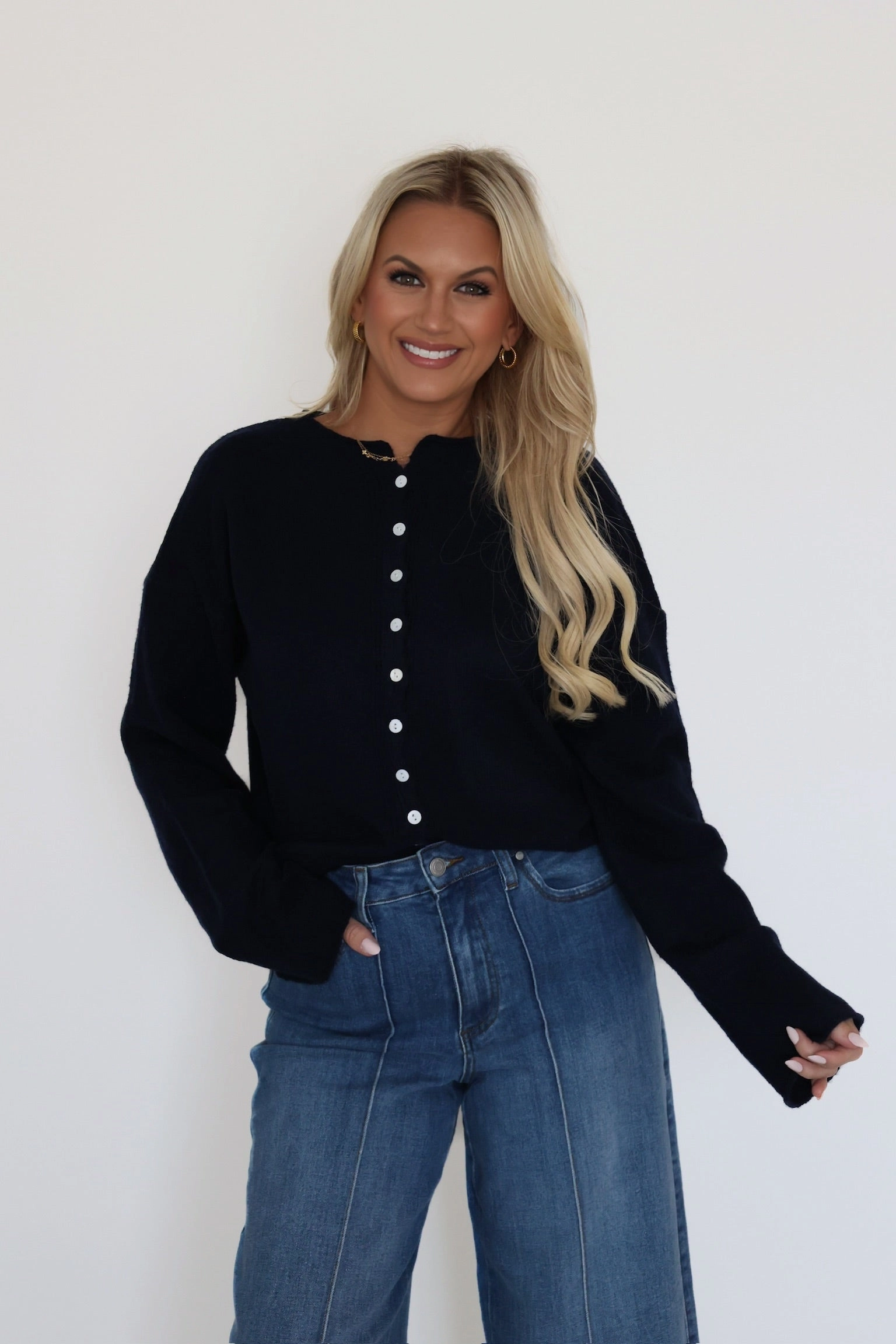 Format Sweater Cardigan- Navy CompressionFit