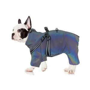 HydroHug Frenchie Raincoat with Built-in Harness Waterproof Reflective All-in-One Dog Jacket