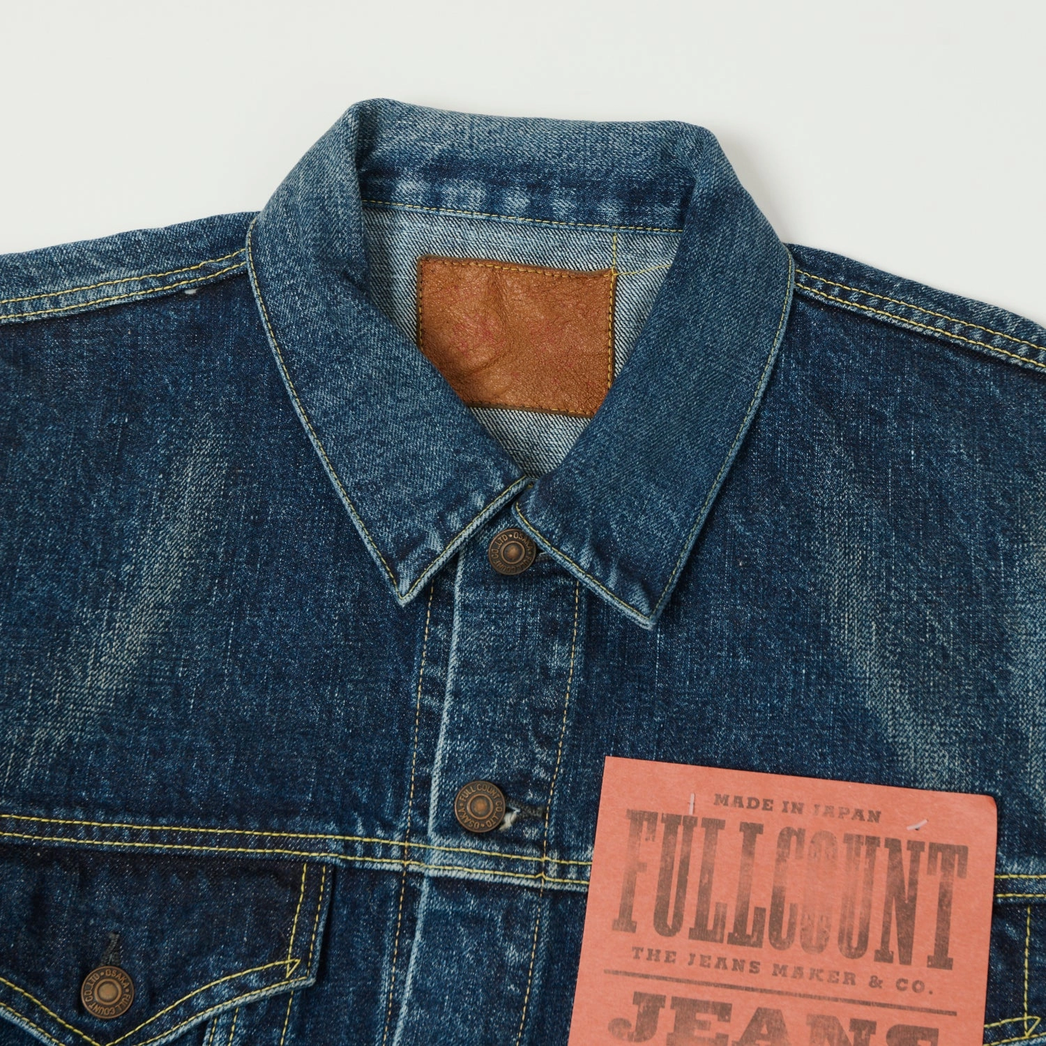 Full Count 2101XX 15.5oz Type III Denim Jacket - 'Fear of the Dark' Wash Sun Protective Fabric Functional Layer Piece