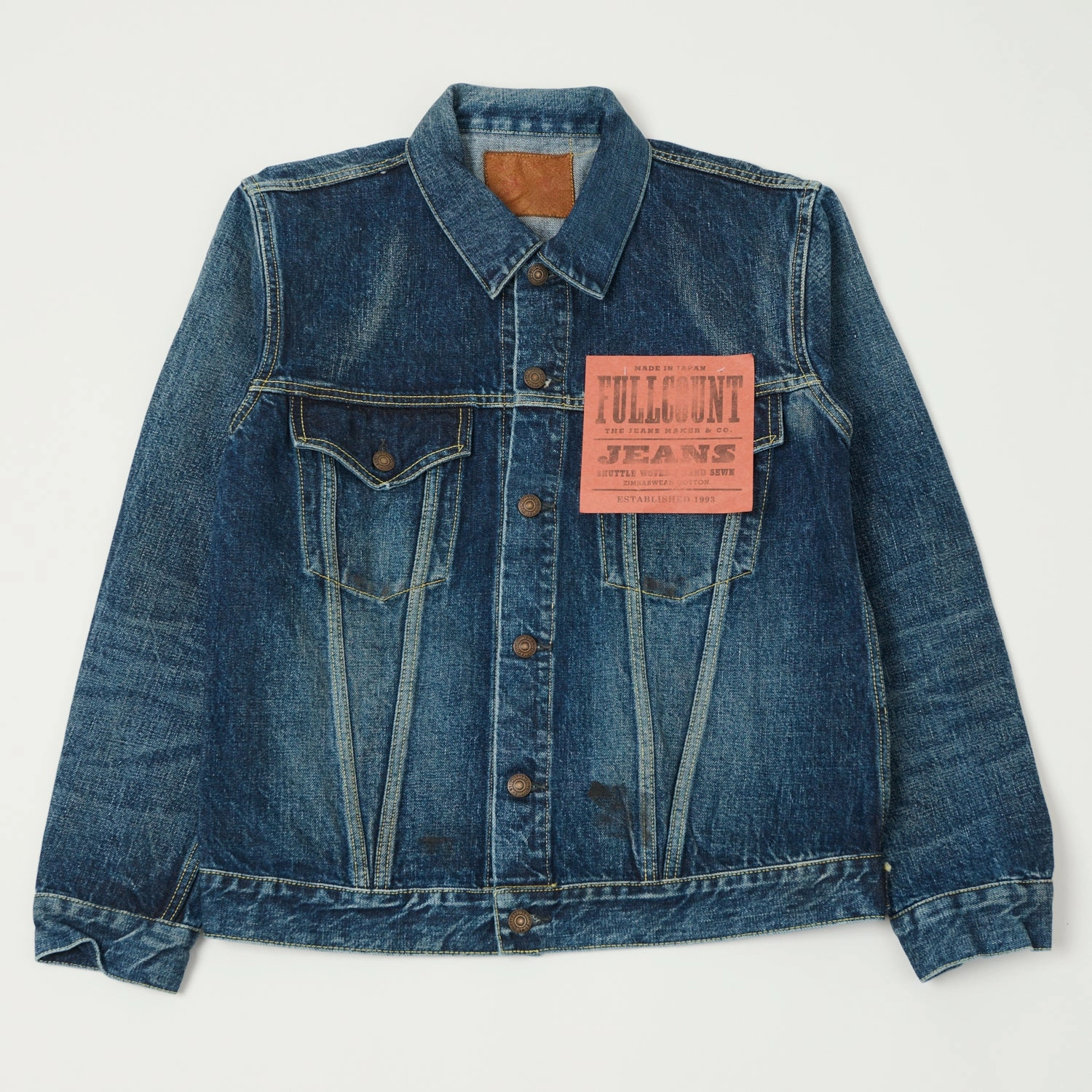Lightweight Packability Full Count 2101XX 15.5oz Type III Denim Jacket - 'Fear of the Dark' Wash