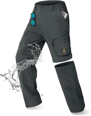 IGOLUMON Mens Hiking Pants Convertible Quick Dry Cargo Pants Water Resistant Lightweight Zip Off Outdoor Pants with 6 Pockets