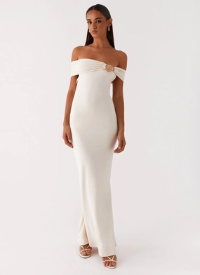 Pose Glow Illusion Maxi Dress - Ivory