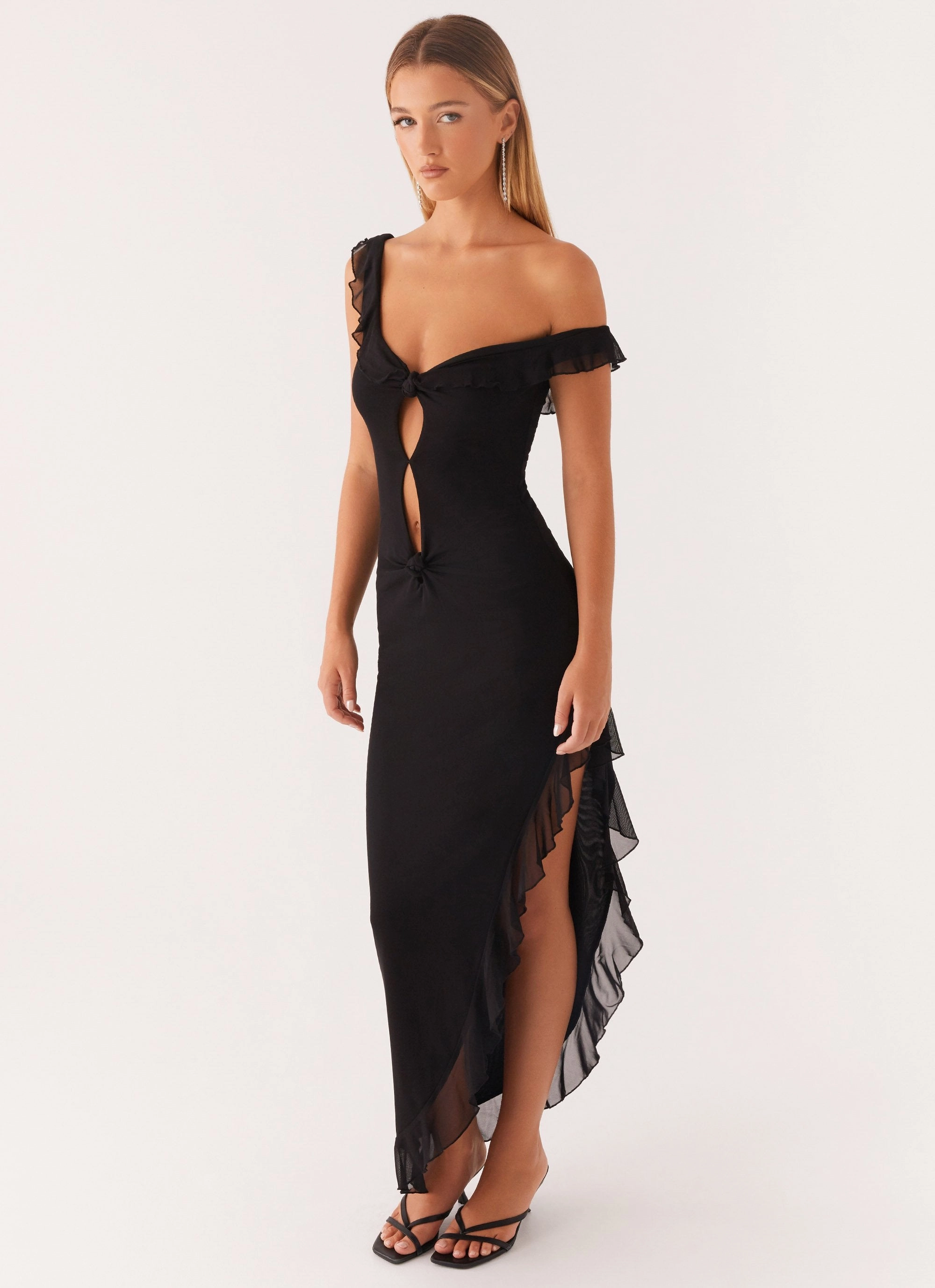 hypoallergenic Impossible Cut Out Midi Dress - Black