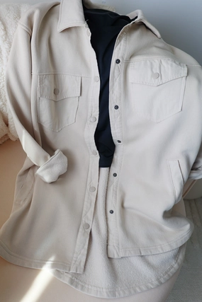 QuickPackFoldableDesign In A Snap Shacket- Natural