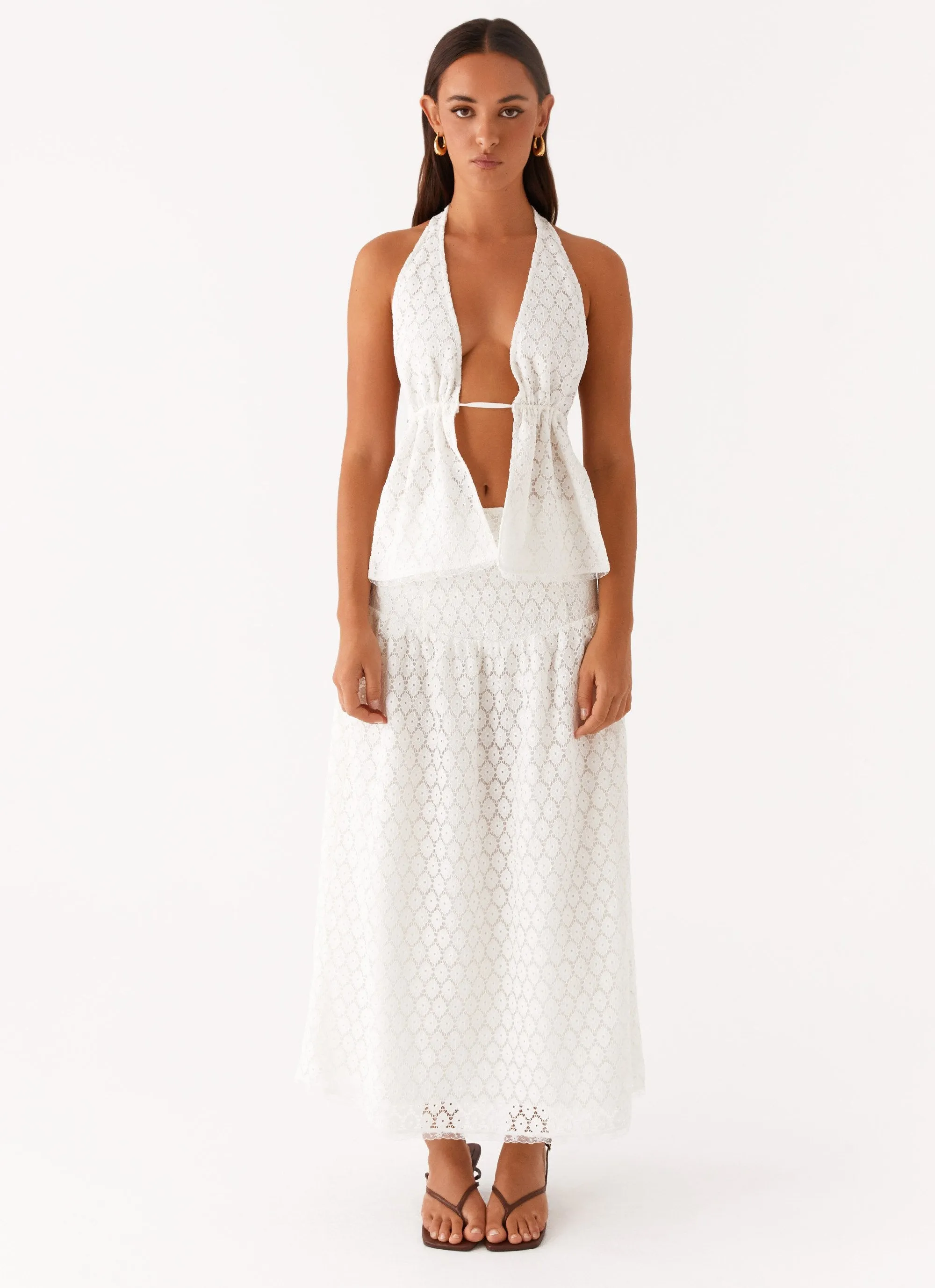 Indiana Corset Midi Skirt - White Seasonal Must Have Everyday Look