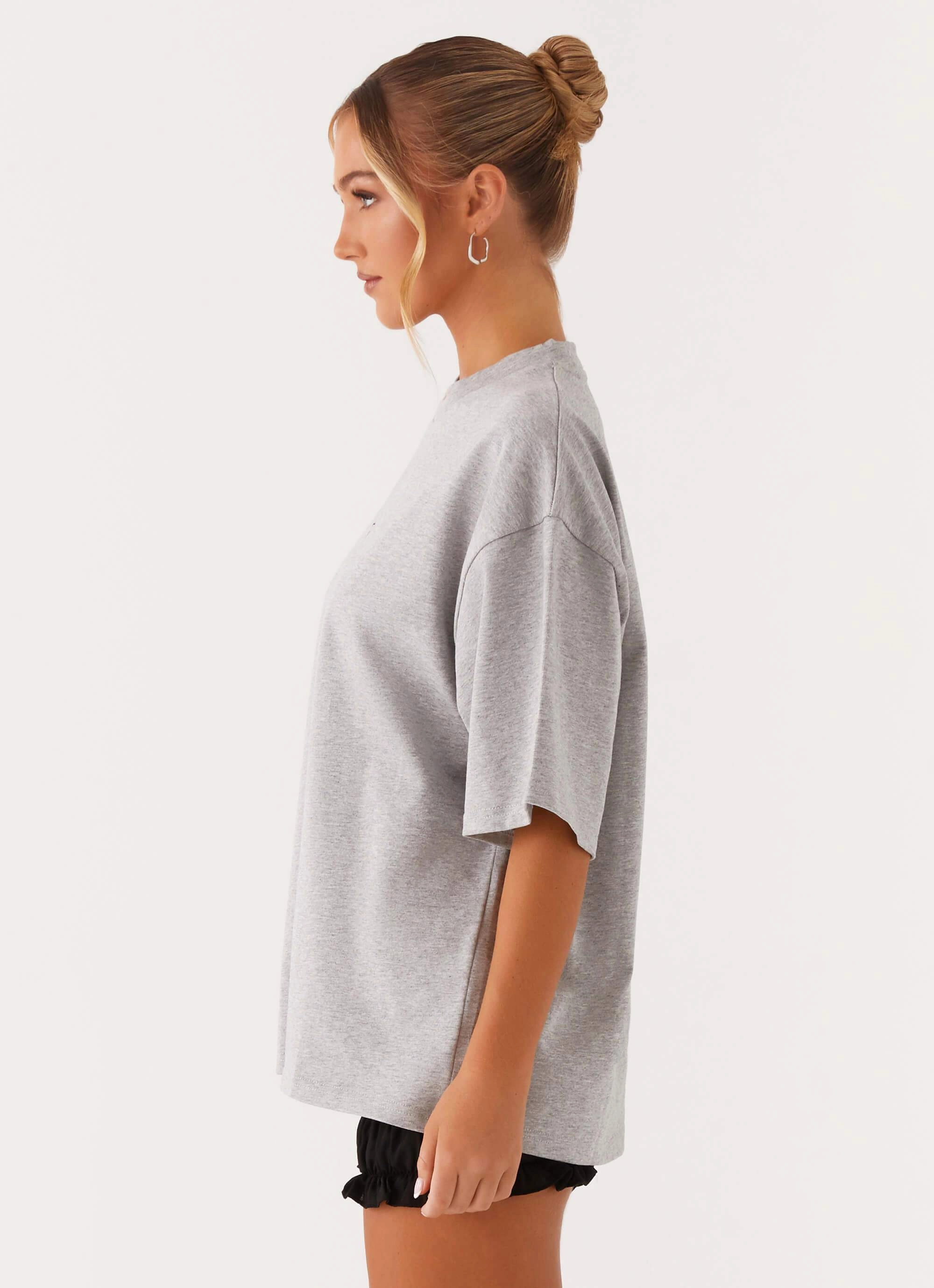 Abstract mystery Signature Oversized Tee - Grey