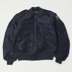 Anti Snag Fabric Reinforced Elbows Buzz Rickson's L-2A 'Superior Togs' Flight Jacket - Navy