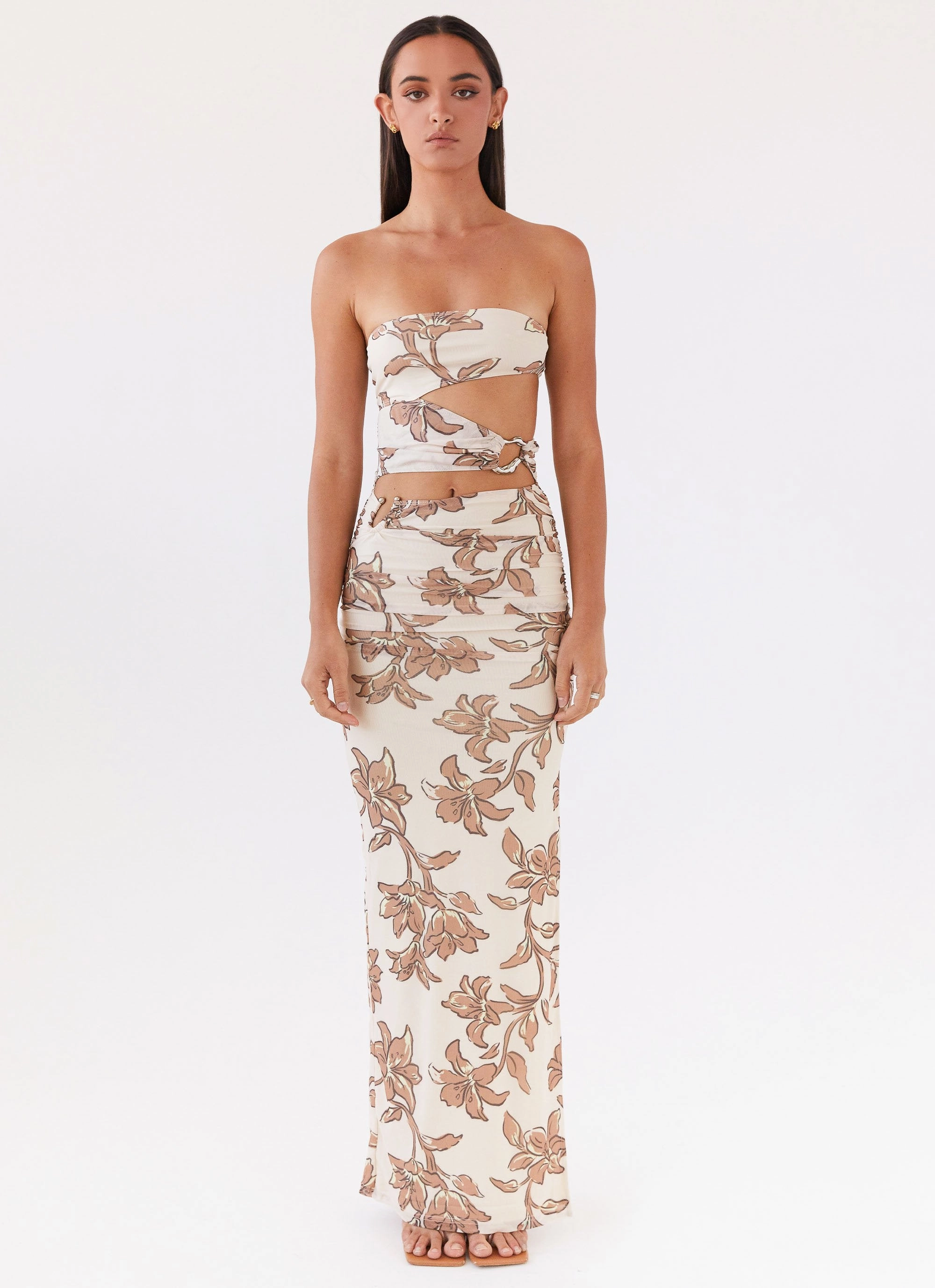 Into Pieces Mesh Maxi Dress - Hazel Bloom Bold Patterns