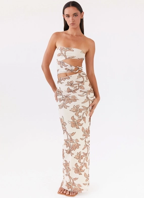 Silk Shine Into Pieces Mesh Maxi Dress - Hazel Bloom