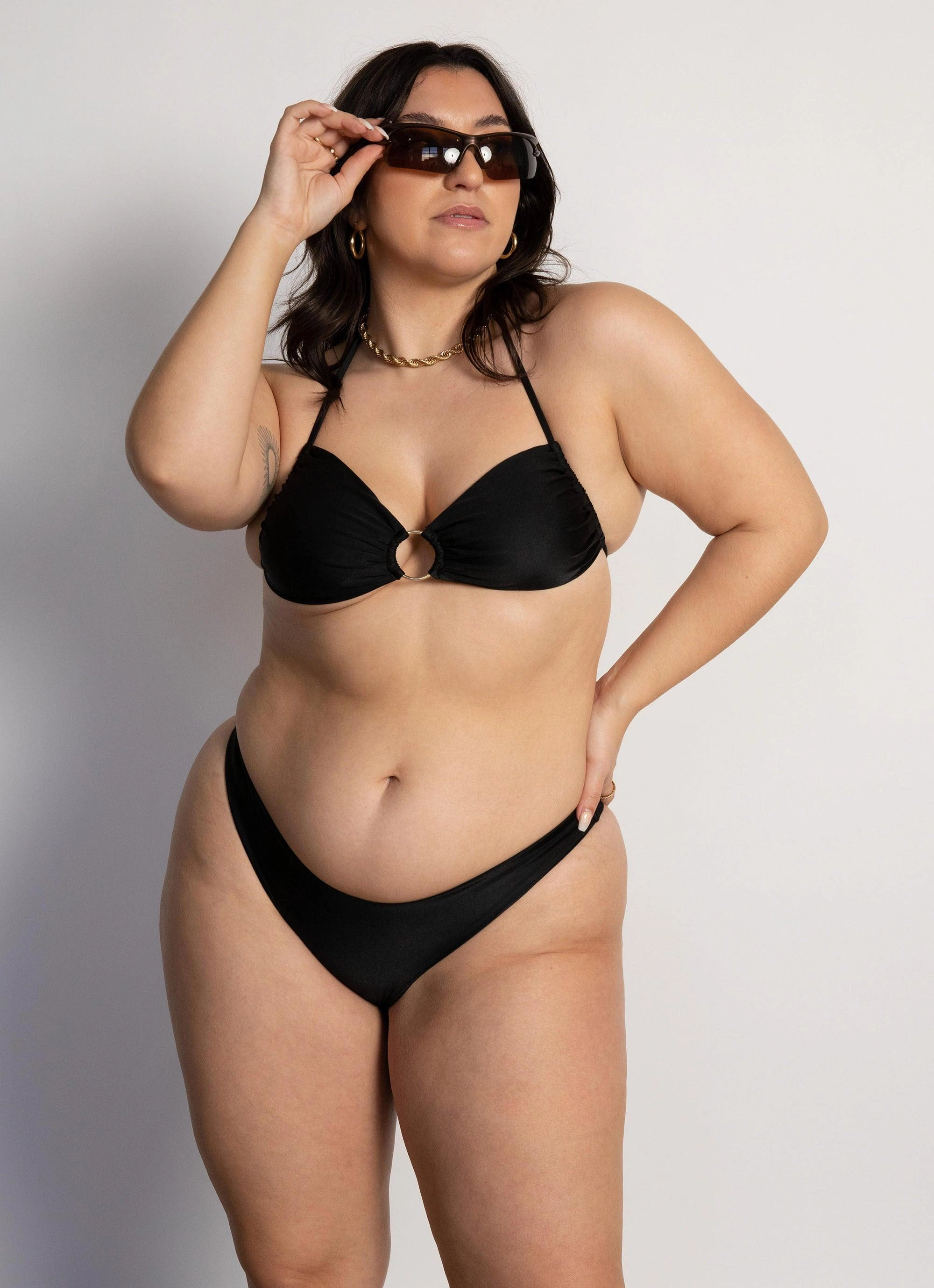 Casual Day Out Longline-Silhouette Into the Blue Bottoms - Black