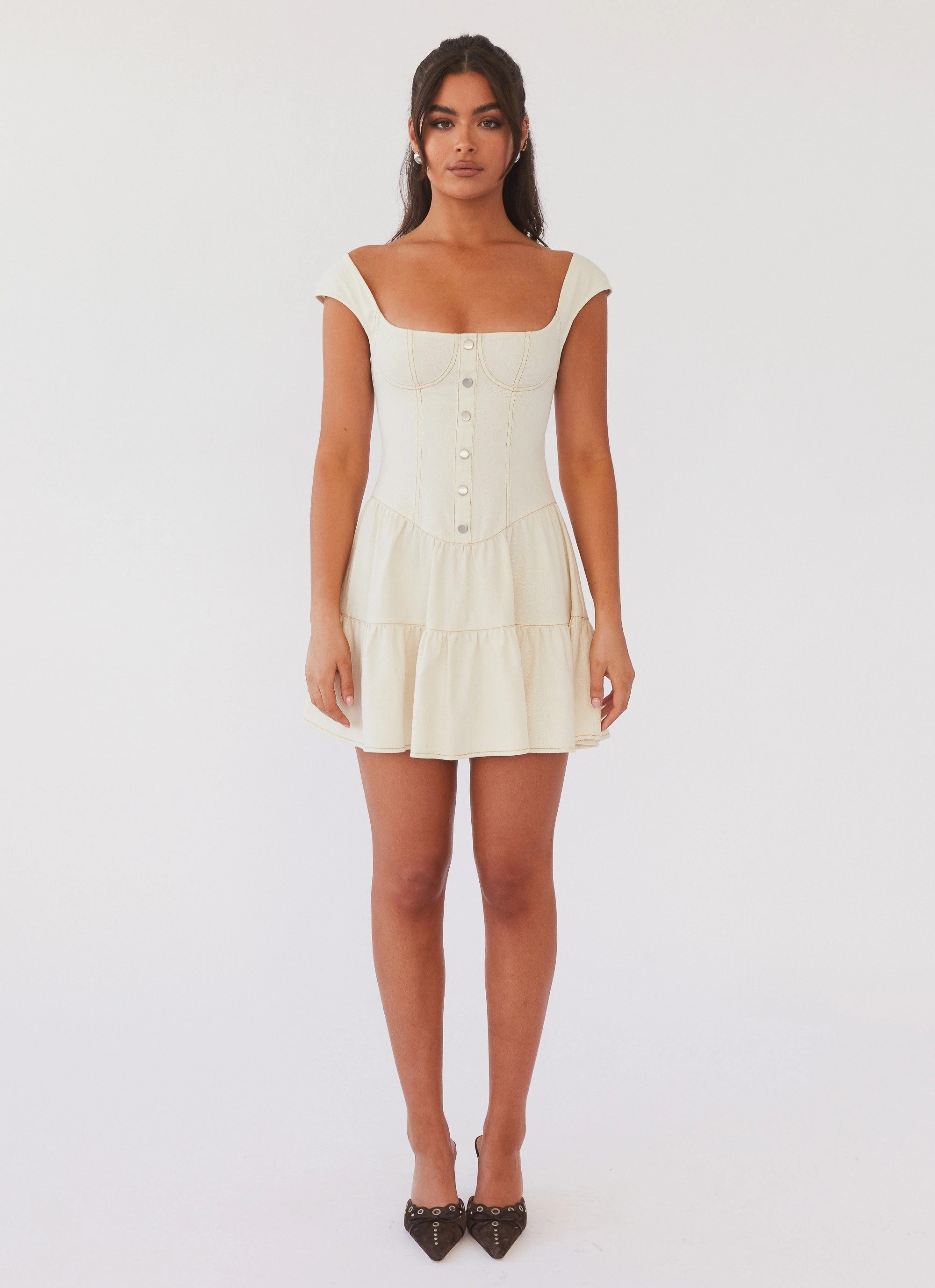Isabella Denim Bustier Dress - Antique New York