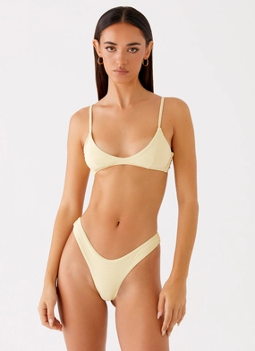 Multi Way Tie Jacklyn Bikini Top - Yellow