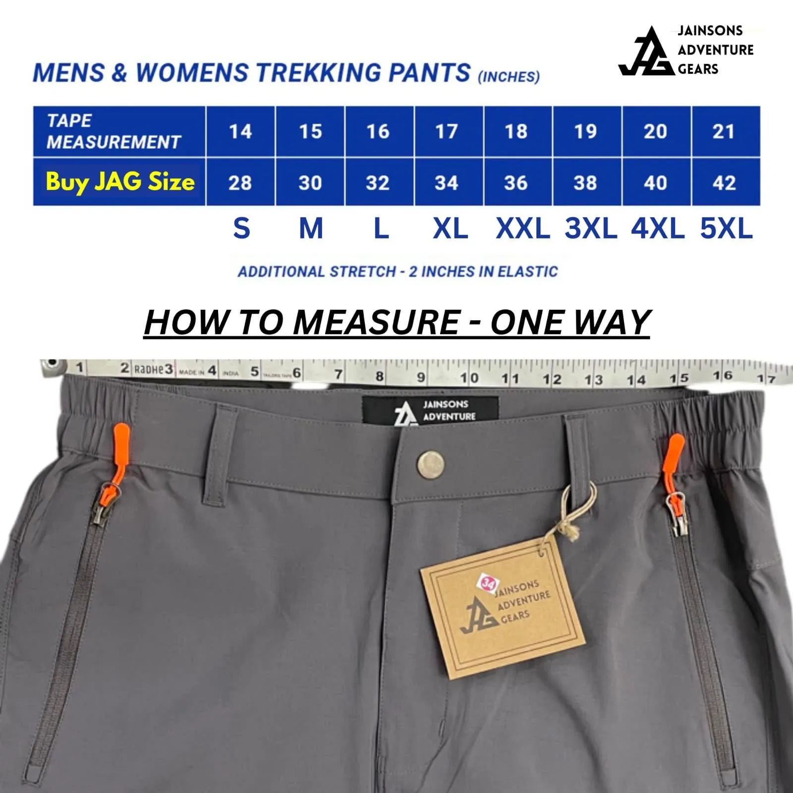 JAG Delta 2.0 Convertible Trekking & Hiking Pants | Traveller Series | Quick-Dry | Unisex Design | 6 Pockets