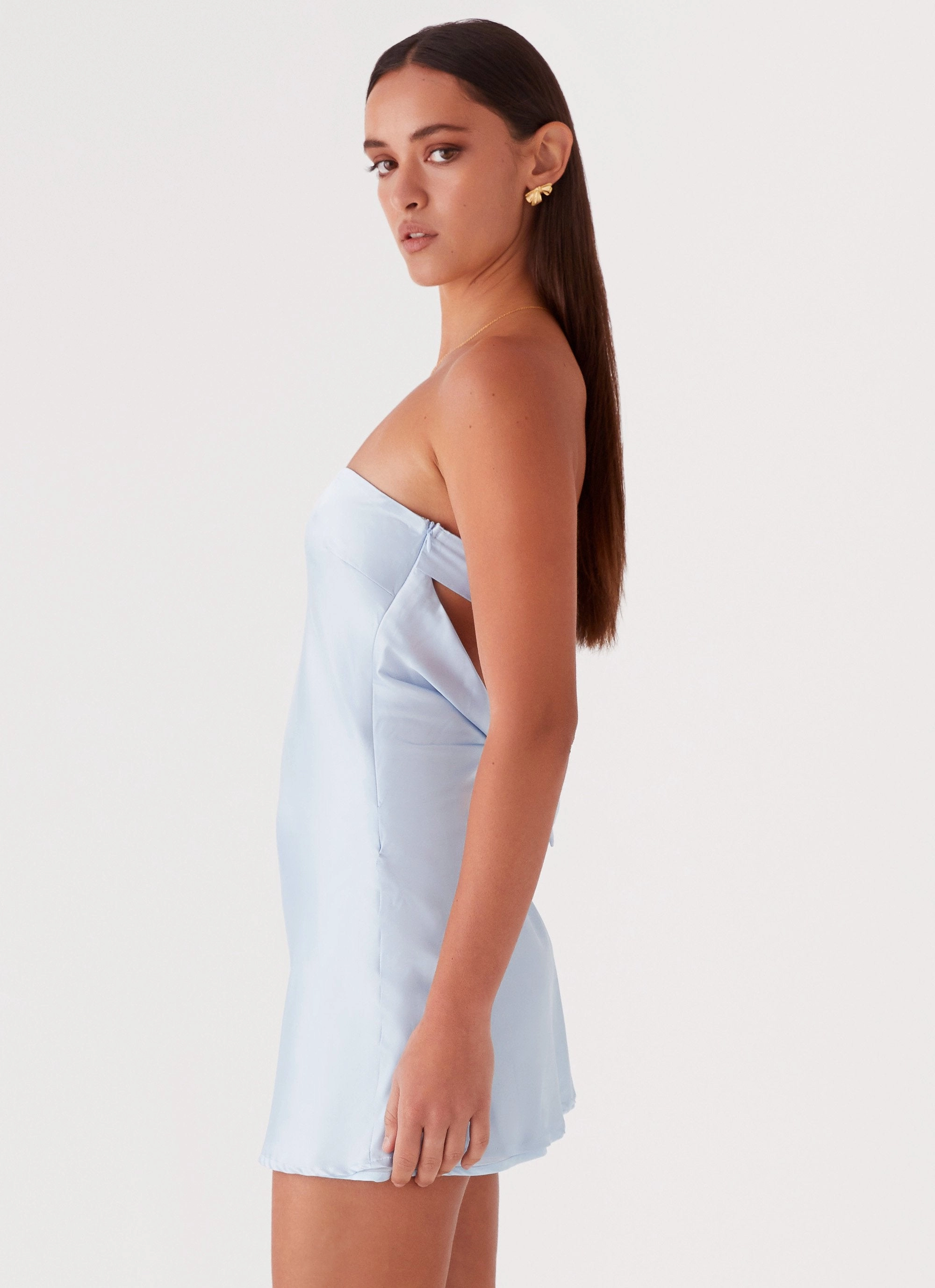 Jamie Satin Mini Dress - Blue Sporty-Look