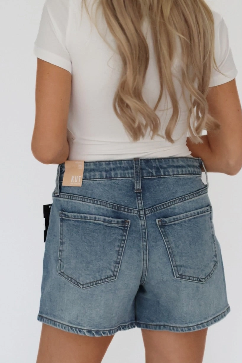 Jane High Rise Short - Distinguished Wash Taped Neckline