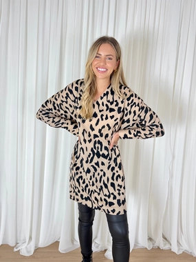 Jayla V Neck dress / Beige Stylish Appearance Fine Texture