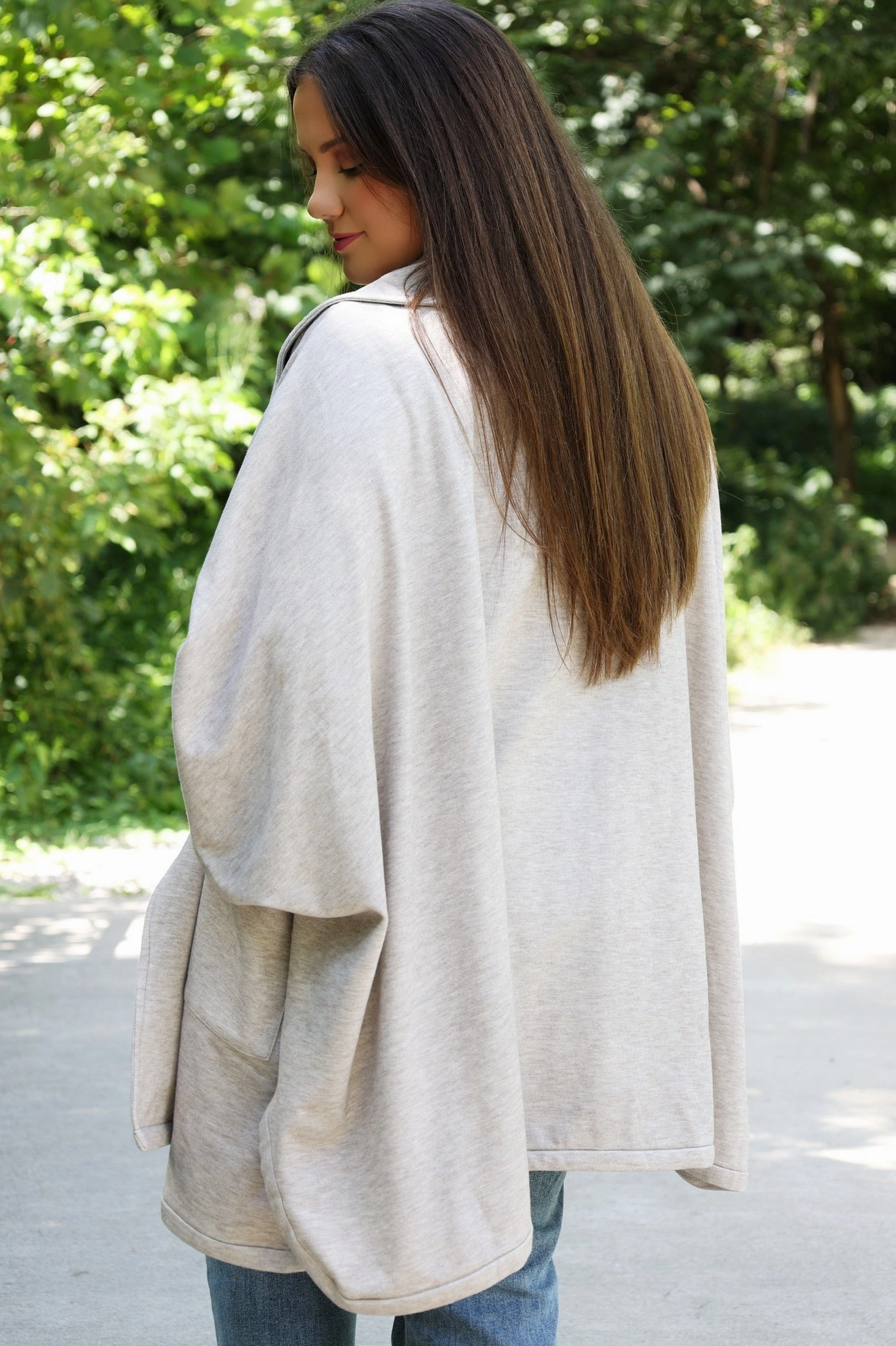 Unstructured Silhouette Quick Dry Material Jayne Cardigan Jacket (FINAL SALE)