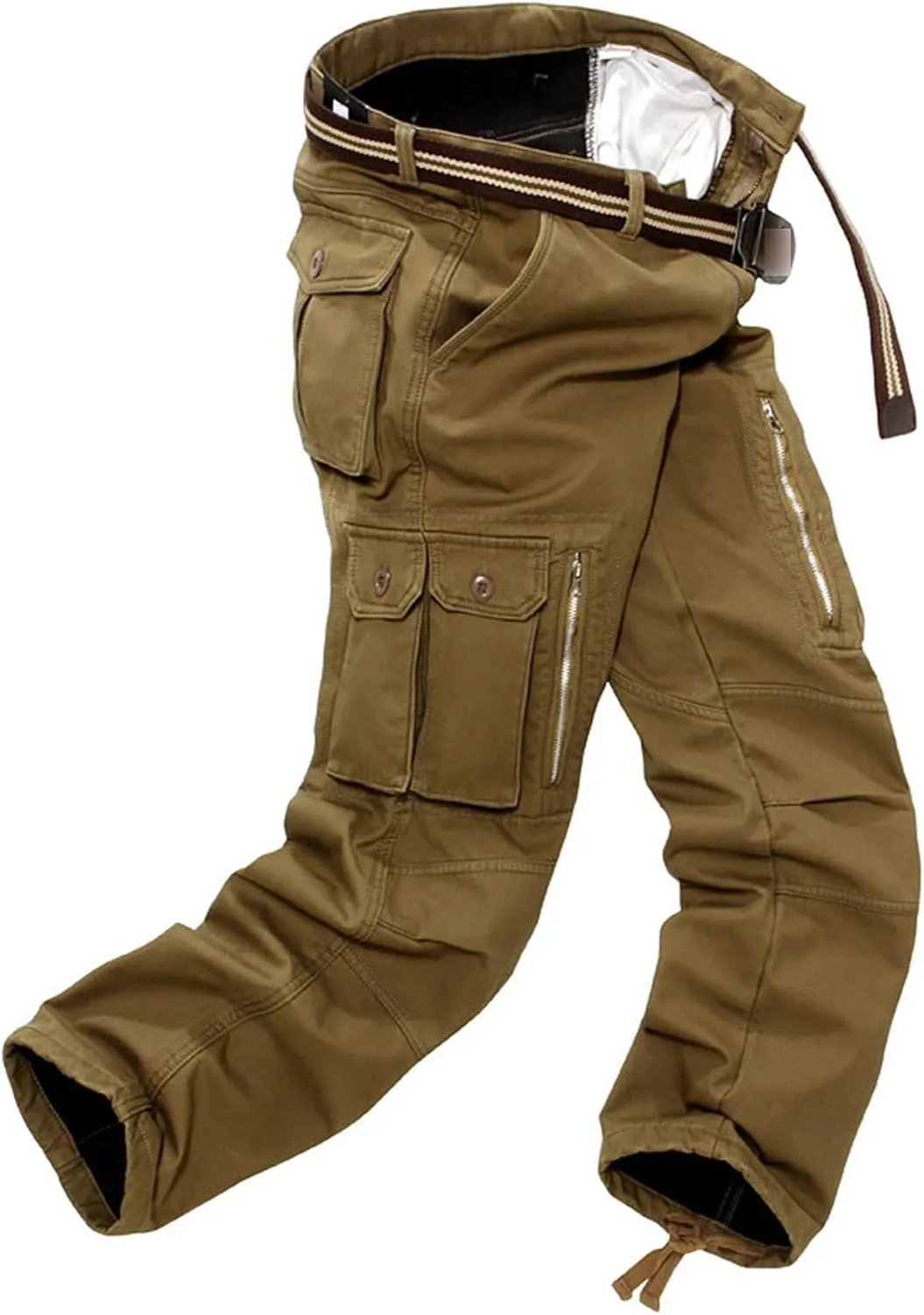 JEShifangjiusu Men Water Resistant Pants Cotton Outdoor Pants Straight Fit Tactical Combat Army Cargo Pants with Multi Pocket