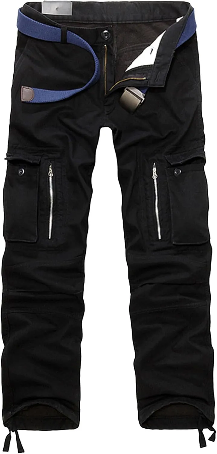 JEShifangjiusu Men Water Resistant Pants Cotton Outdoor Pants Straight Fit Tactical Combat Army Cargo Pants with Multi Pocket
