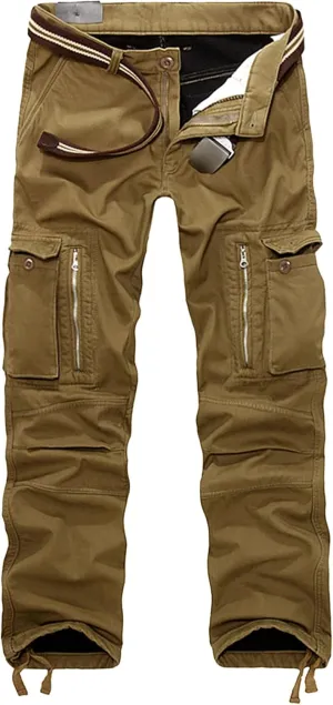 JEShifangjiusu Men Water Resistant Pants Cotton Outdoor Pants Straight Fit Tactical Combat Army Cargo Pants with Multi Pocket