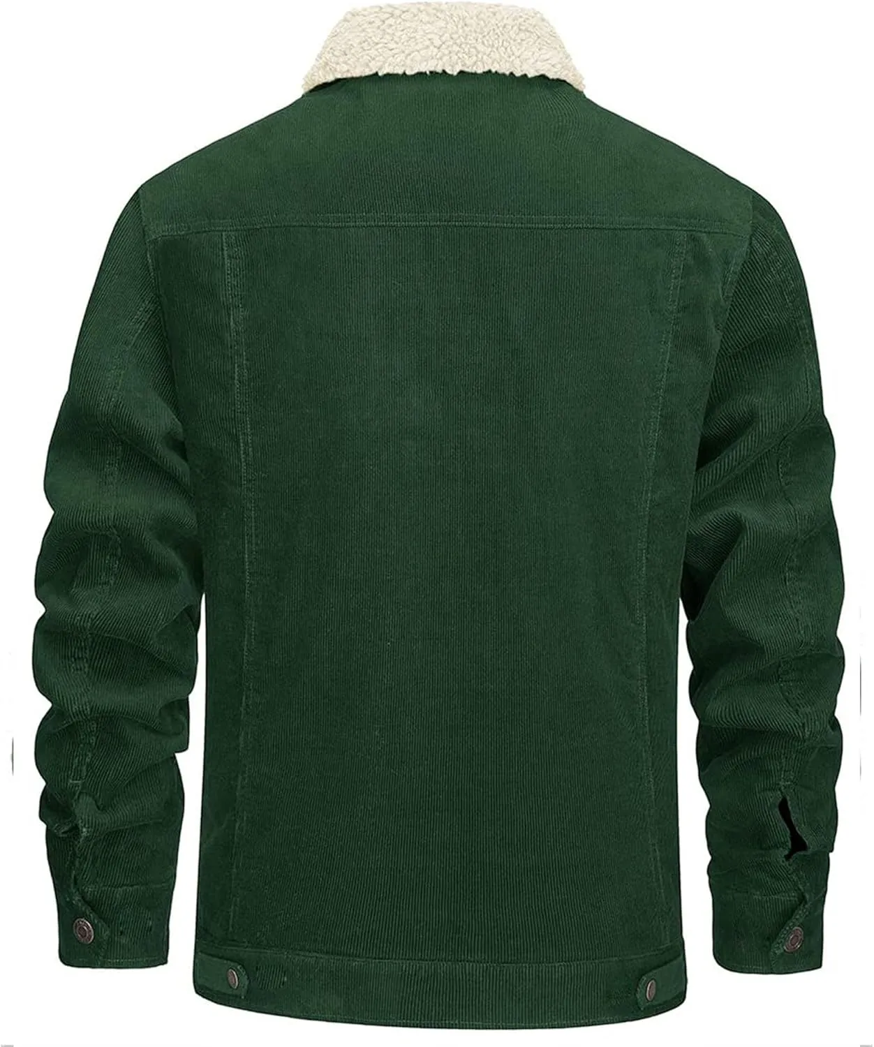 JEsilunmaMY Men's Button Down Corduroy Jacket Long Sleeve Sherpa Lined Trucker Jacket Casual Cotton Cargo Warm Winter Jacket