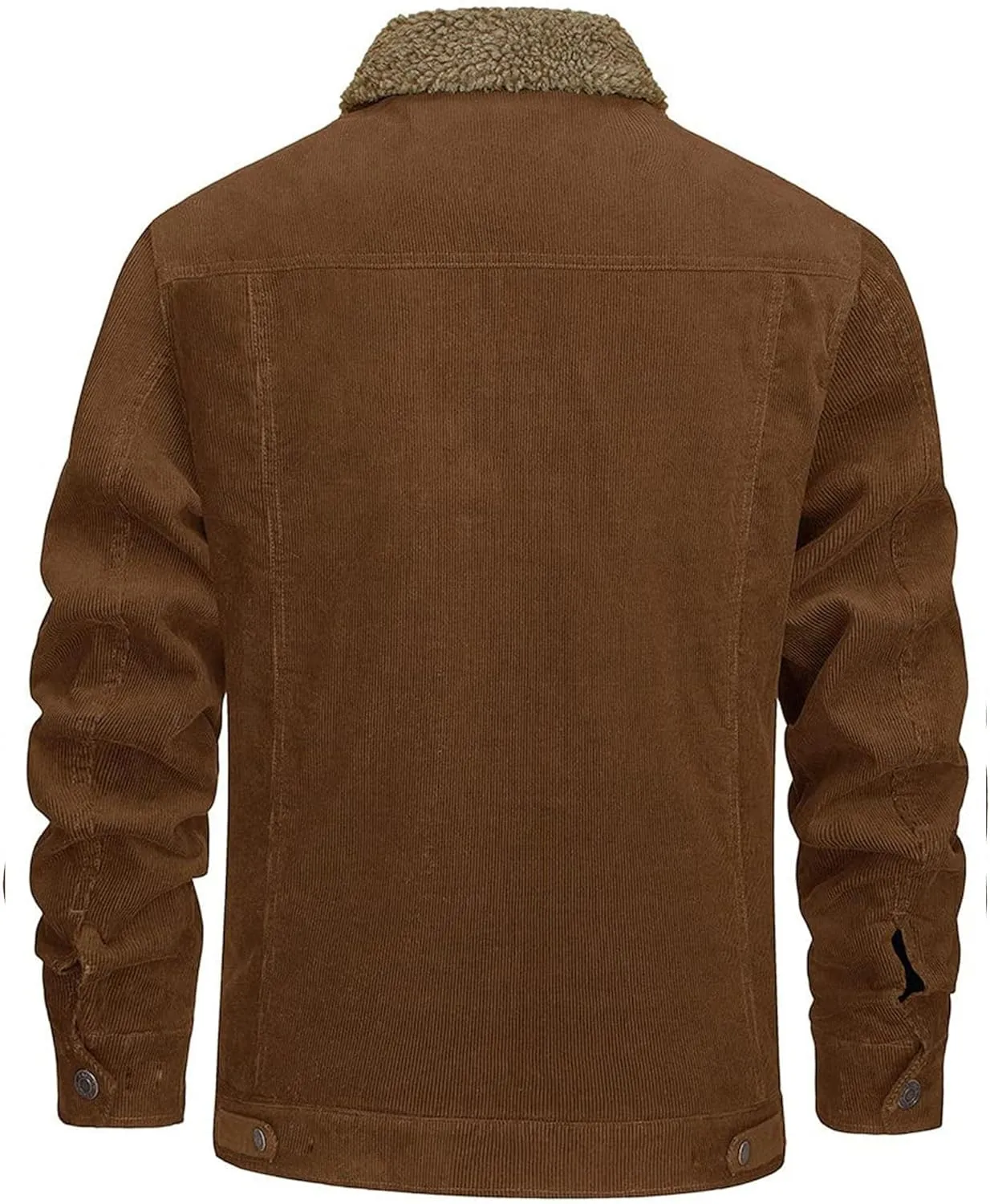 JEsilunmaMY Men's Button Down Corduroy Jacket Long Sleeve Sherpa Lined Trucker Jacket Casual Cotton Cargo Warm Winter Jacket