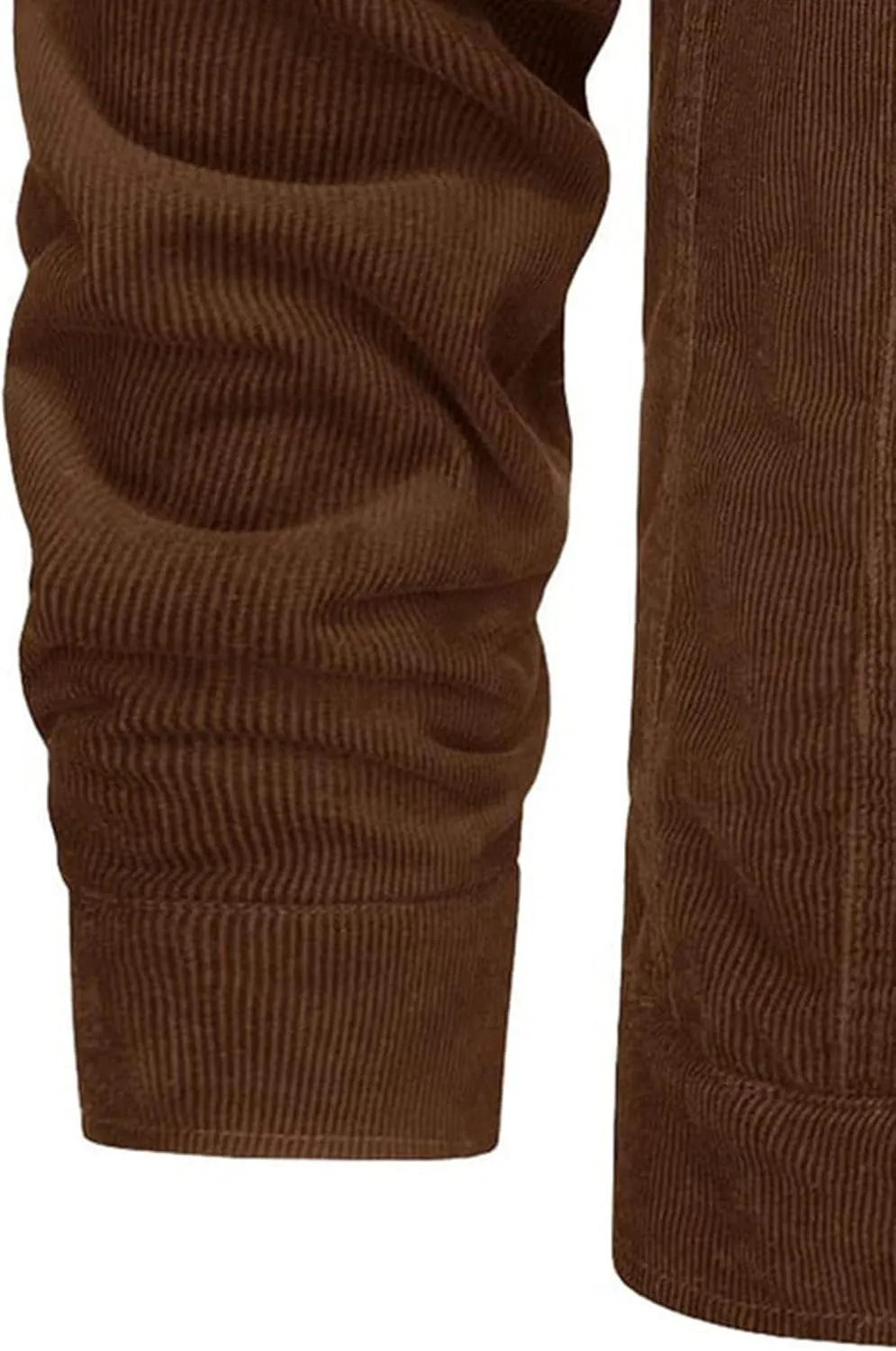 JEsilunmaMY Men's Button Down Corduroy Jacket Long Sleeve Sherpa Lined Trucker Jacket Casual Cotton Cargo Warm Winter Jacket